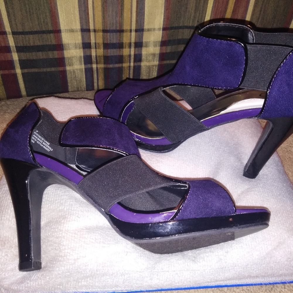 Purple and black heels